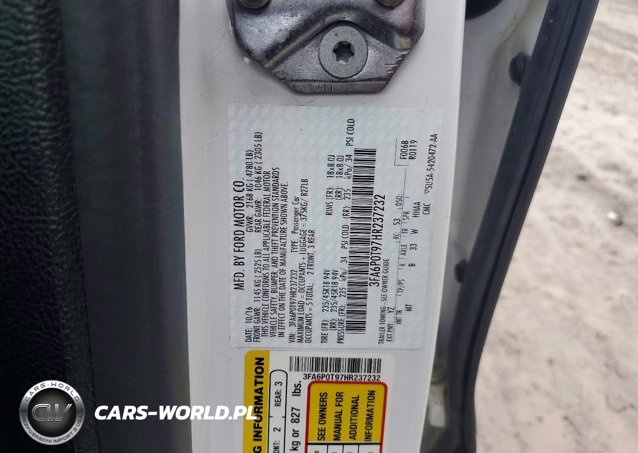 2017 Ford Fusion Se VIN:3FA6P0T97HR237232 - 12