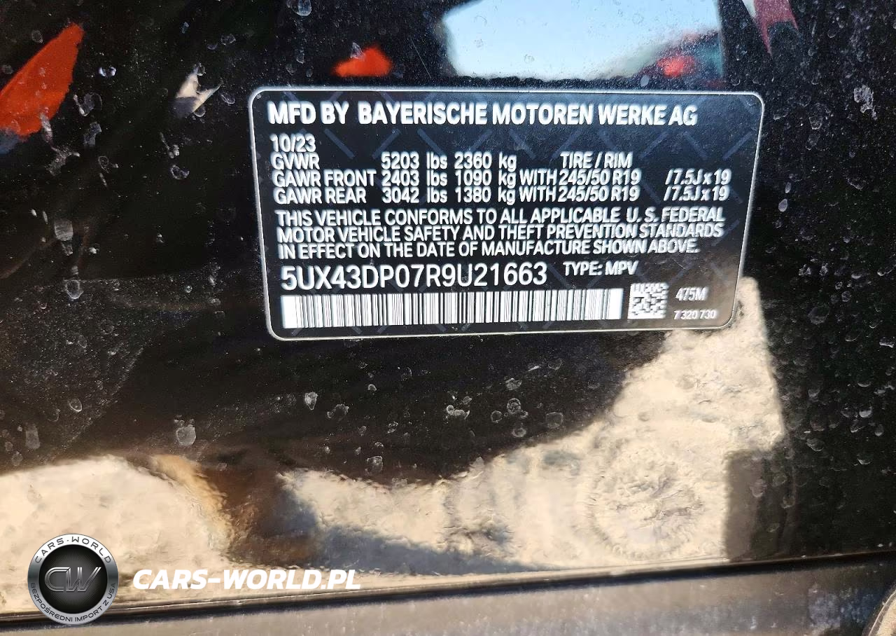 2024 BMW X3 Sdrive30I VIN:5UX43DP07R9U21663 - 13