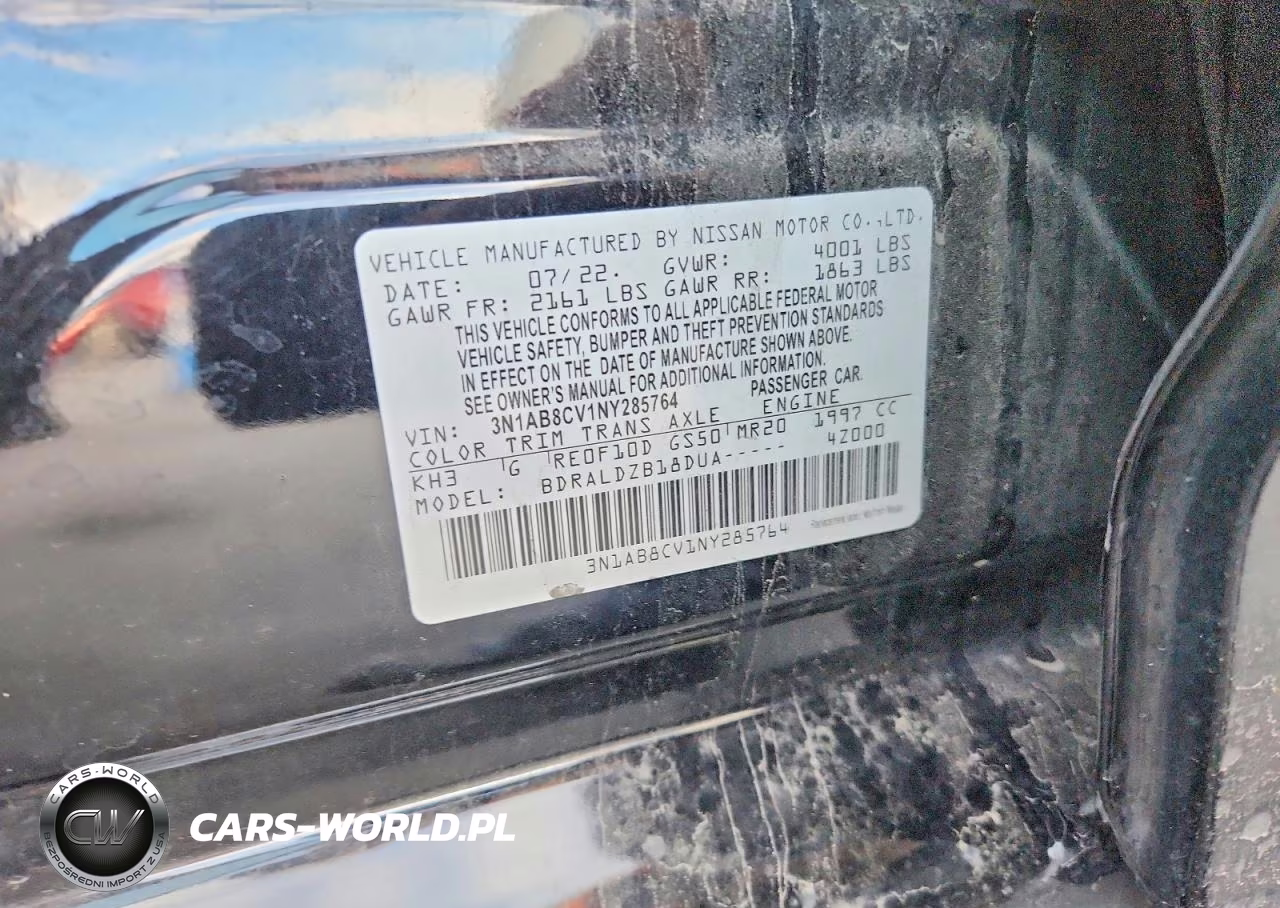 2022 Nissan Sentra Sv VIN:3N1AB8CV1NY285764 - 12