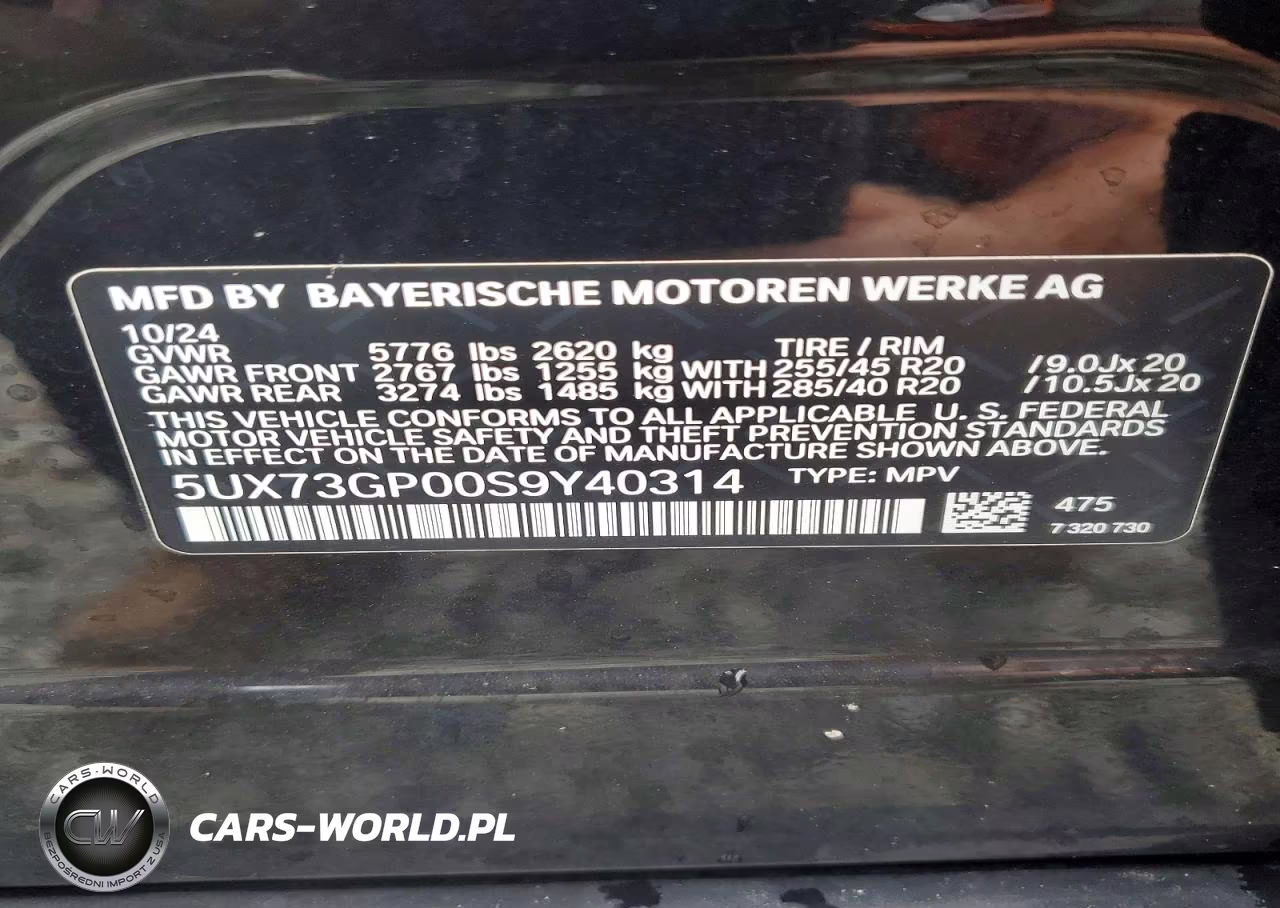 2025 BMW X3 M50 VIN:5UX73GP00S9Y40314 - 13