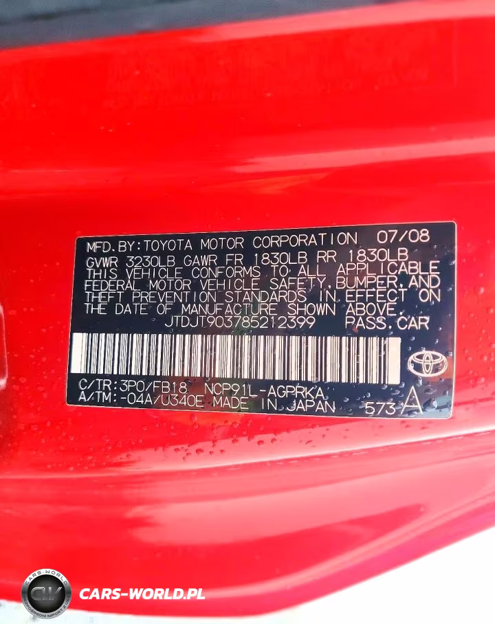 2008 Toyota Yaris Base VIN:JTDJT903785212399 - 13