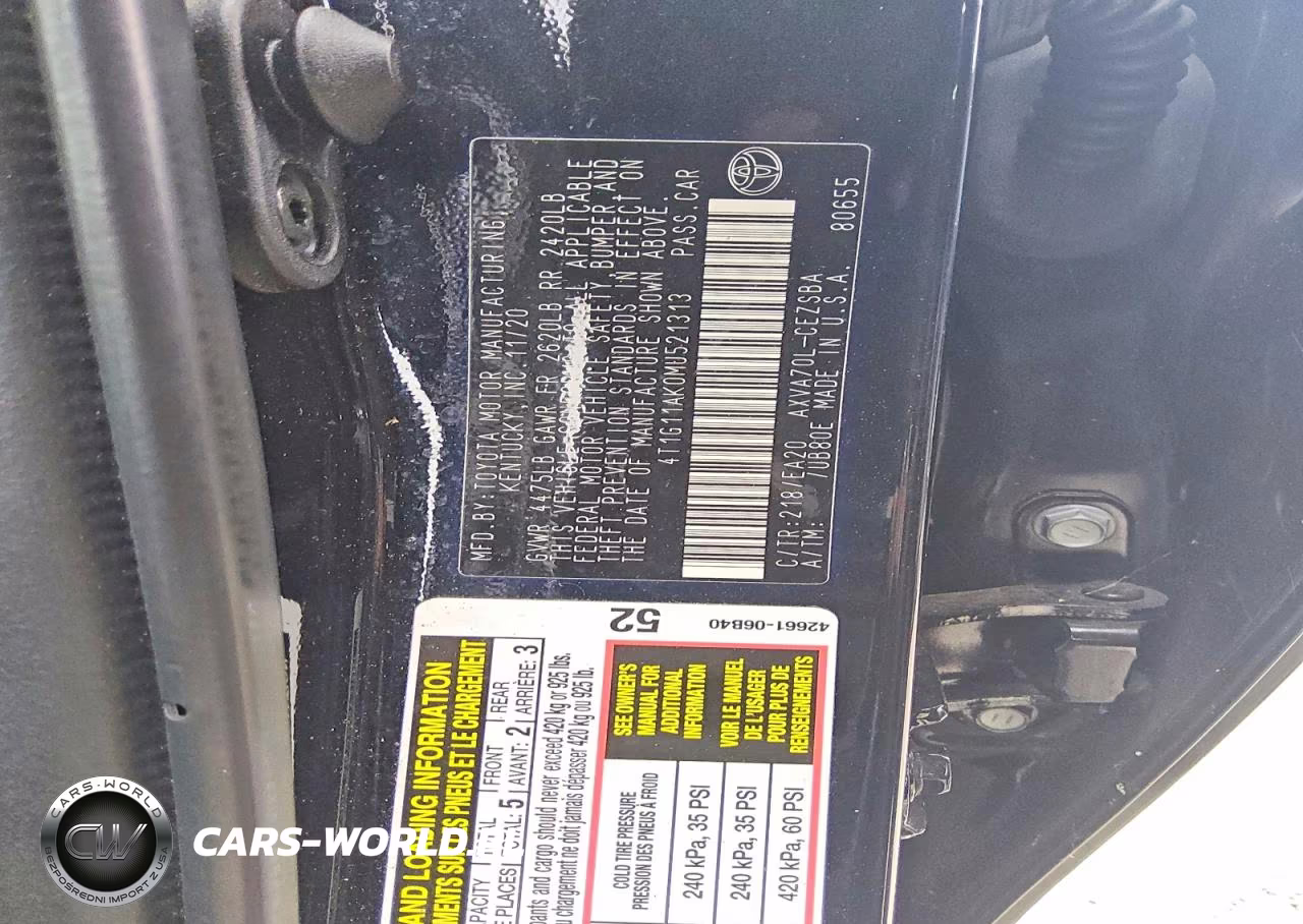 2021 Toyota Camry Se VIN:4T1G11AK0MU521313 - 12