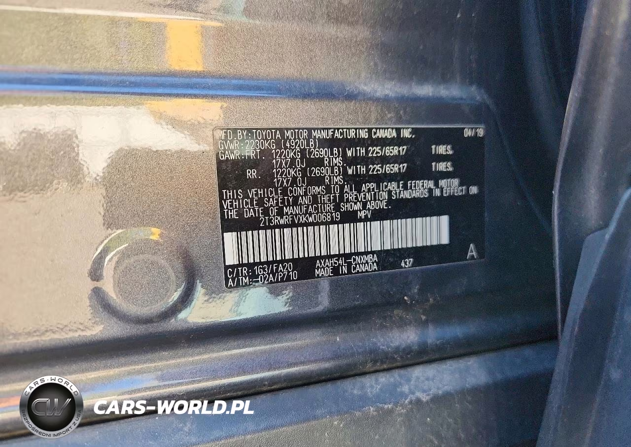 2019 Toyota Rav4 Hybrid Xle VIN:2T3RWRFVXKW006819 - 13