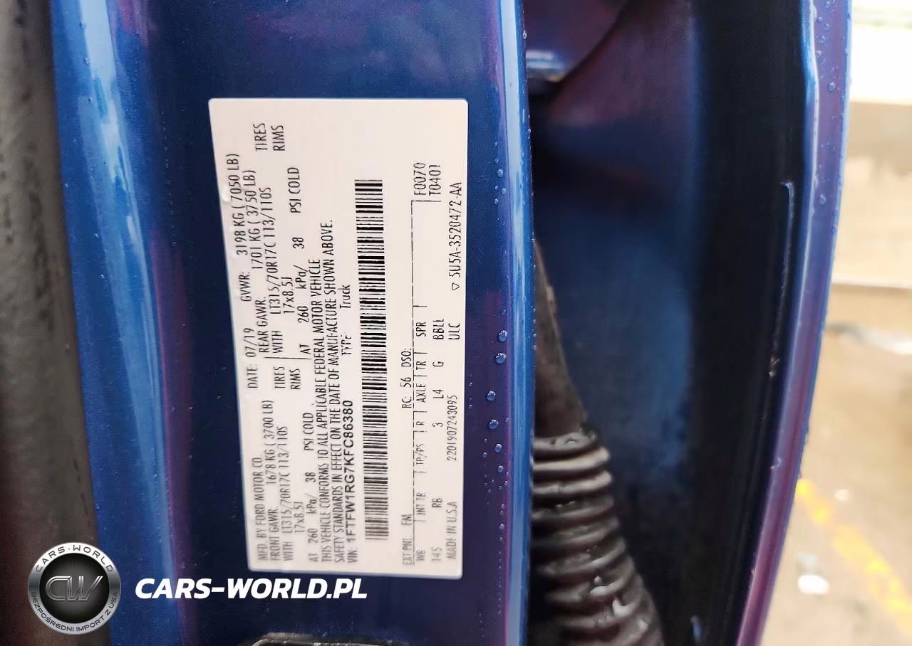 2019 Ford F150 Raptor VIN:1FTFW1RG7KFC86380 - 12