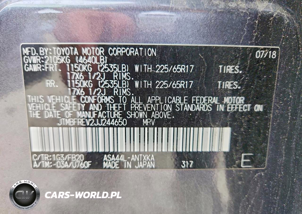 2018 Toyota Rav4 Le VIN:JTMBFREV2JJ244650 - 13