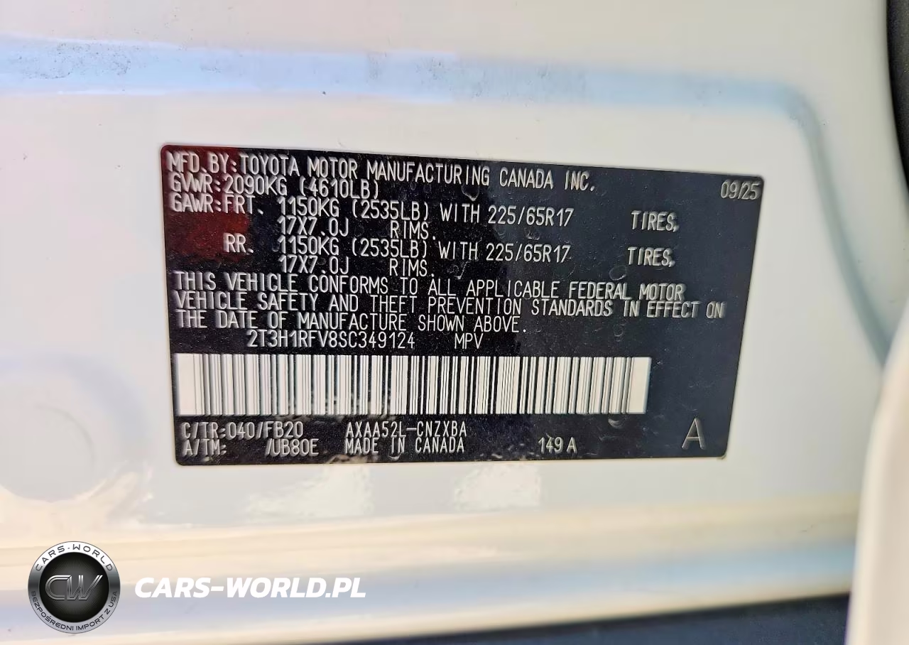 2025 Toyota Rav4 Le VIN:2T3H1RFV8SC349124 - 13