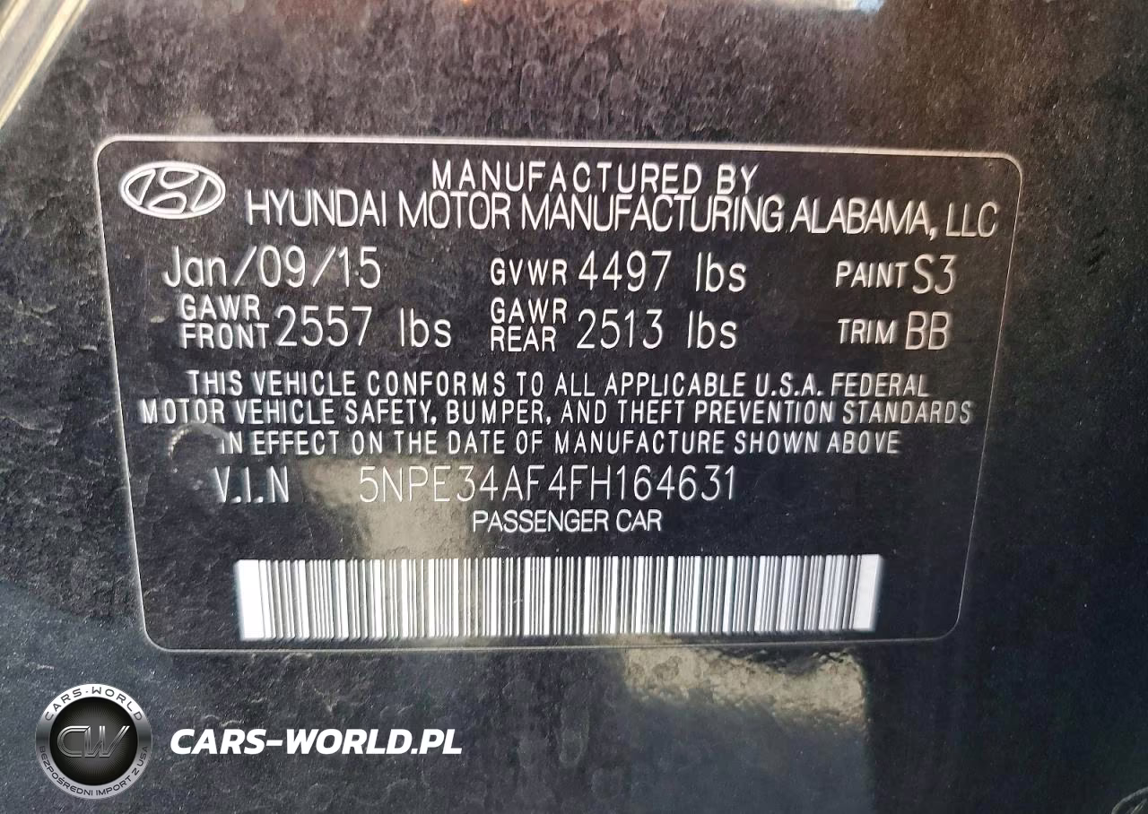 2015 Hyundai Sonata Limited VIN:5NPE34AF4FH164631 - 13
