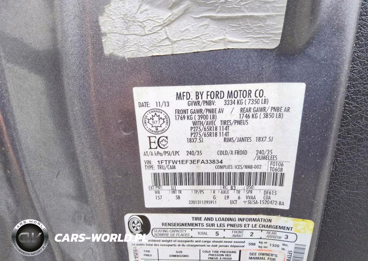 2014 Ford F150 Supercrew VIN:1FTFW1EF3EFA33834 - 13