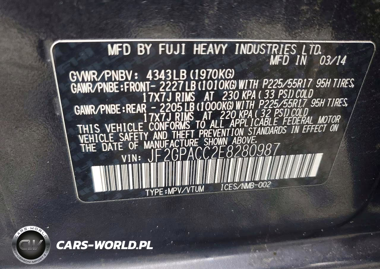 2014 Subaru Xv Crosstrek 2.0 Premium VIN:JF2GPACC2E8280987 - 13