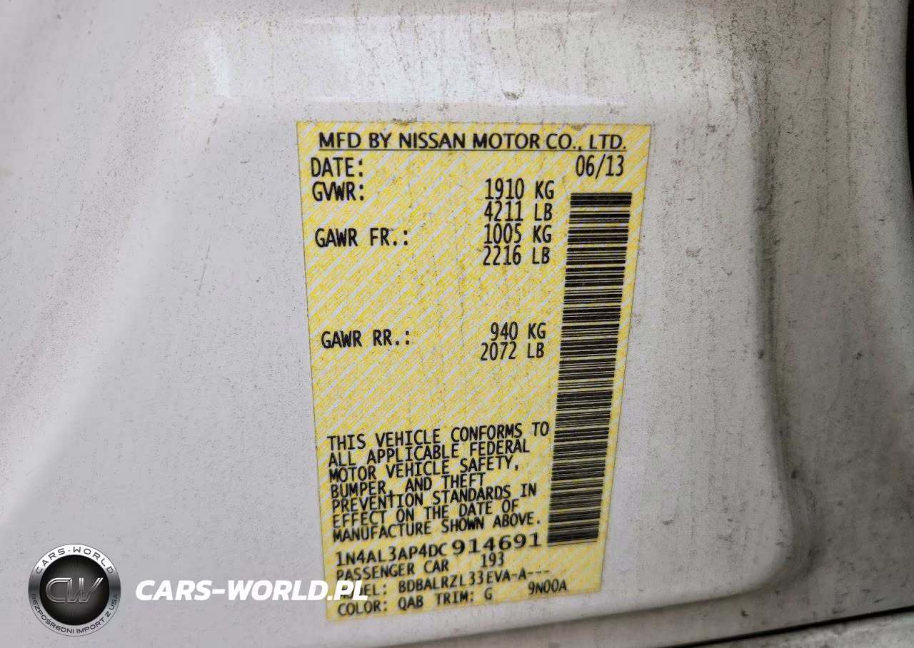 2013 Nissan Altima 2.5 VIN:1N4AL3AP4DC914691 - 12