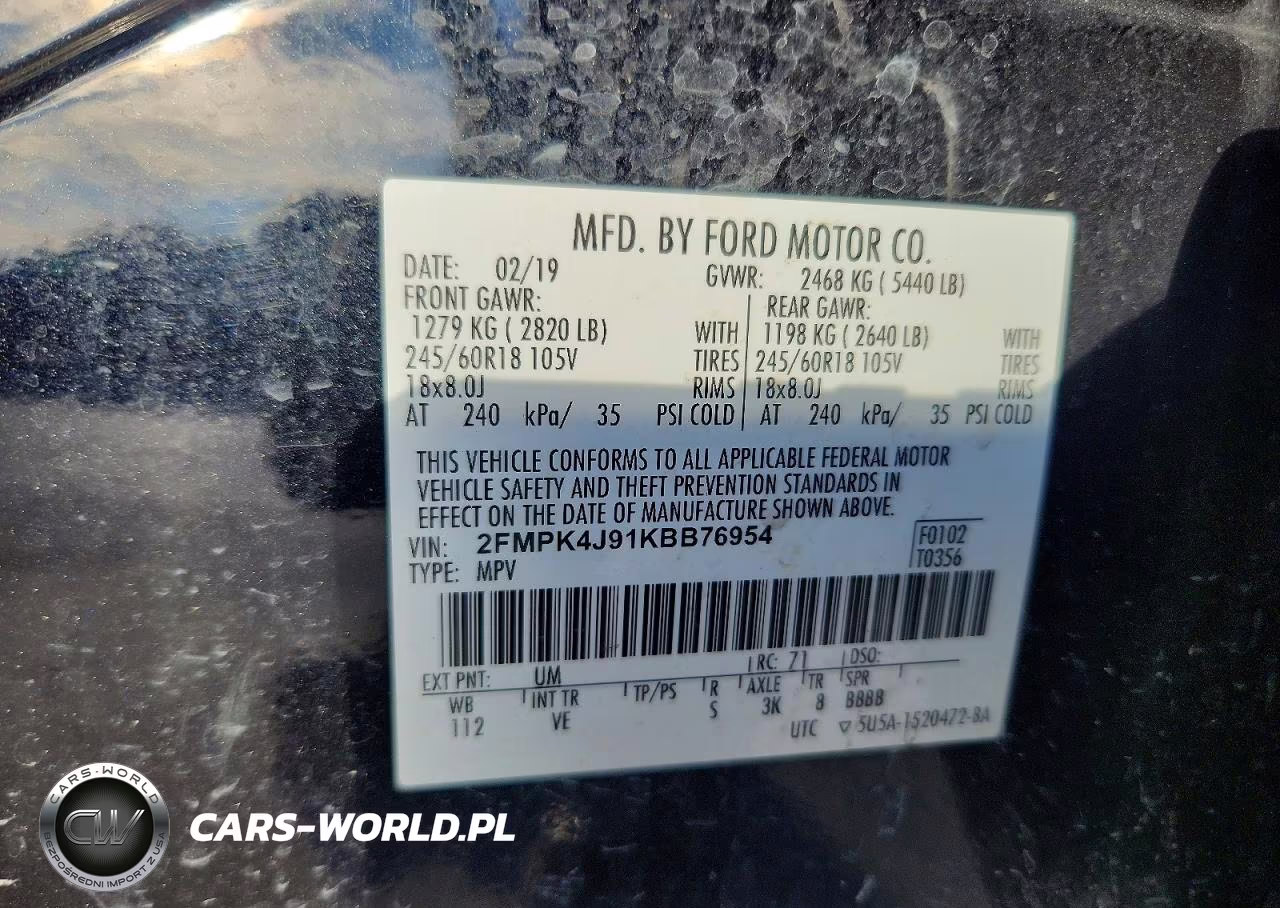 2019 Ford Edge Sel VIN:2FMPK4J91KBB76954 - 13