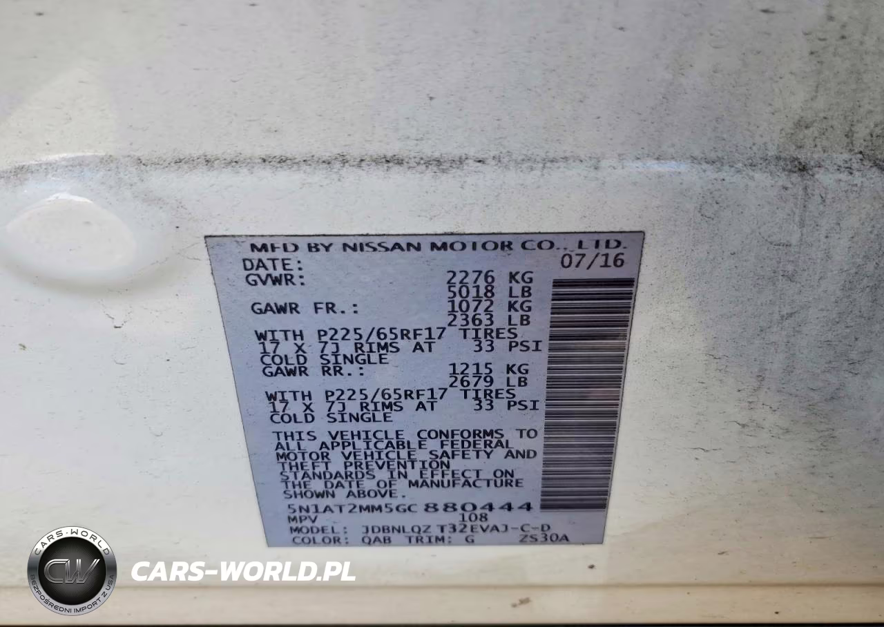 2016 Nissan Rogue Sv VIN:5N1AT2MM5GC880444 - 14