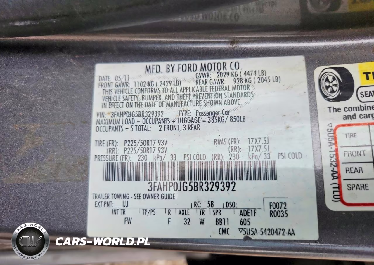 2011 Ford Fusion Sel VIN:3FAHP0JG5BR329392 - 12