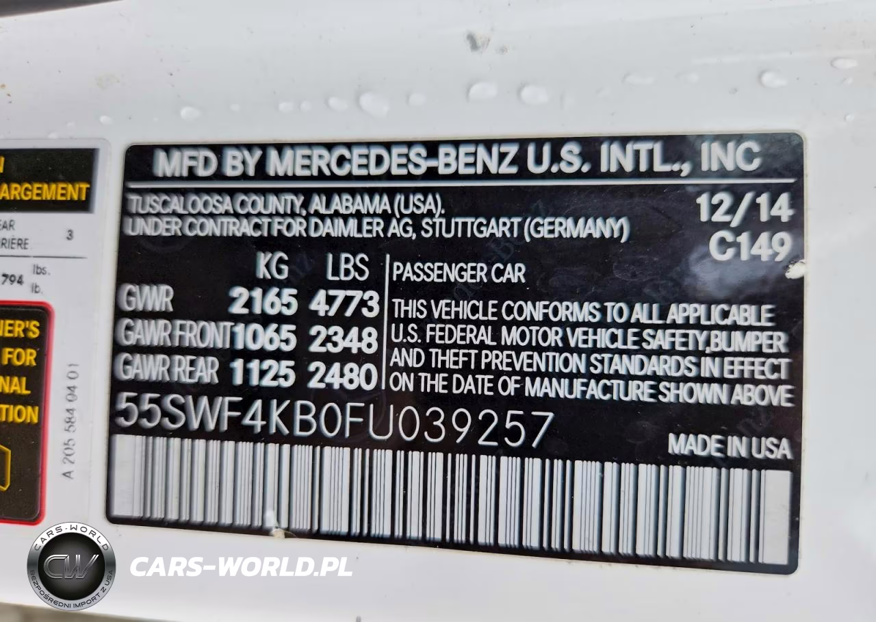 2015 Mercedes-Benz C 300 4Matic VIN:55SWF4KB0FU039257 - 12