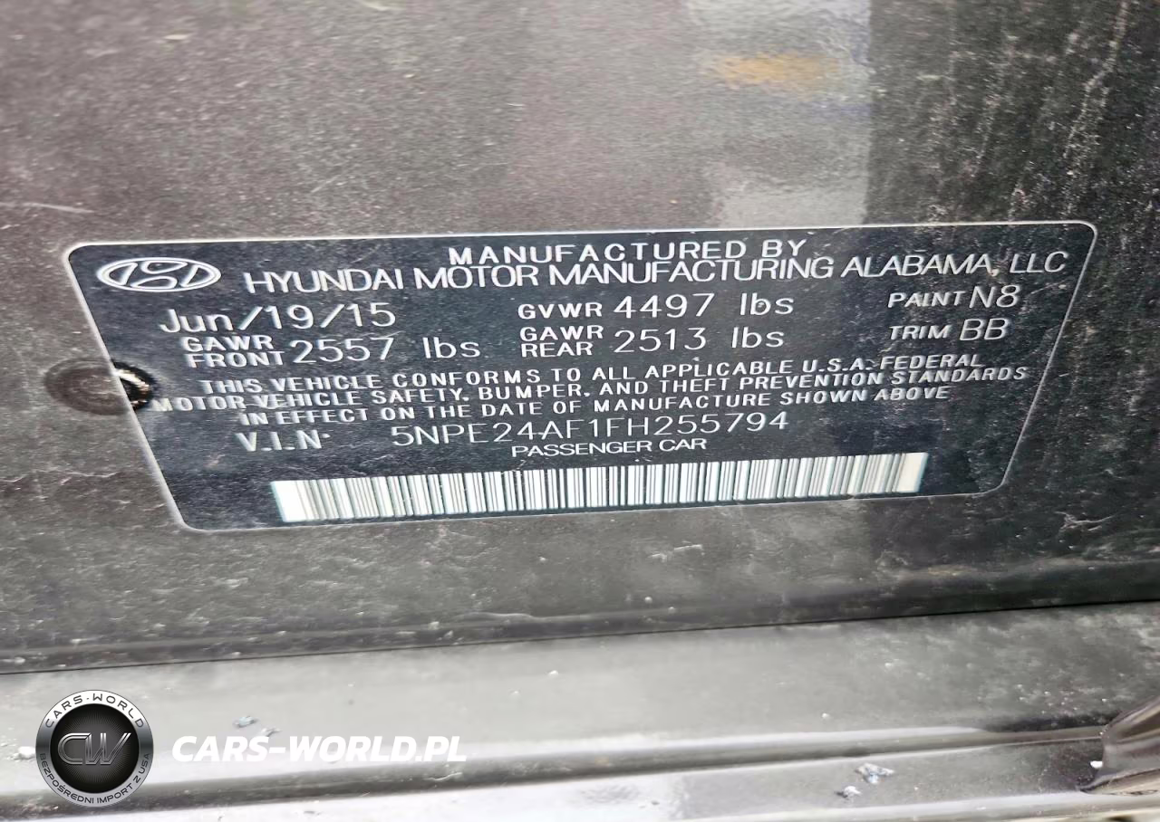 2015 Hyundai Sonata Se VIN:5NPE24AF1FH255794 - 12