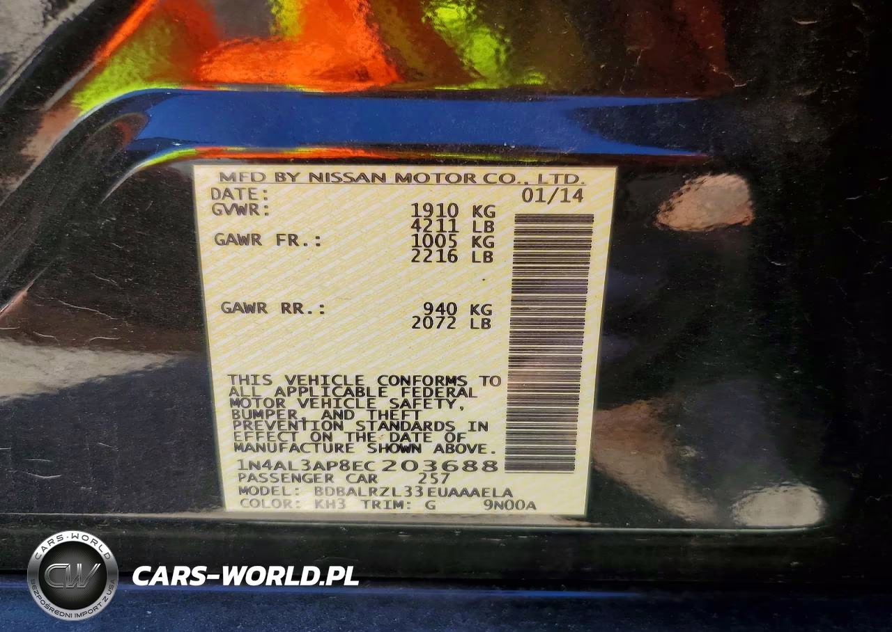 2014 Nissan Altima 2.5 S VIN:1N4AL3AP8EC203688 - 12