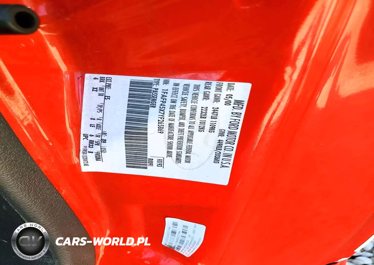 2000 Ford Mustang Gt VIN:1FAFP45X7YF265869 - 12