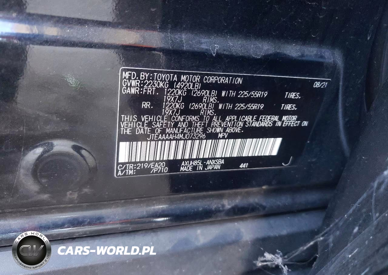 2021 Toyota Venza Limited VIN:JTEAAAAH4MJ073296 - 13
