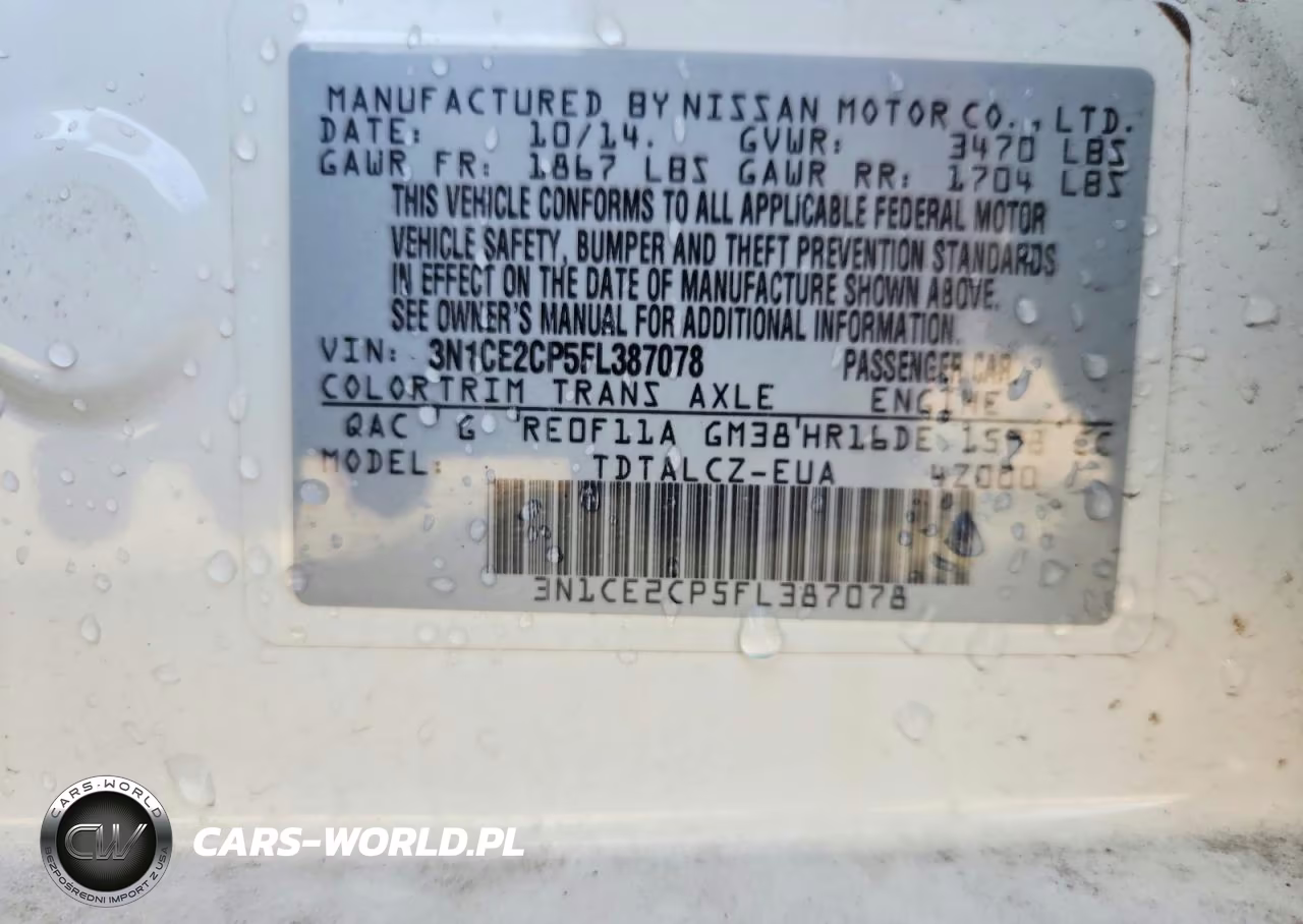 2015 Nissan Versa Note S Plus VIN:3N1CE2CP5FL387078 - 12