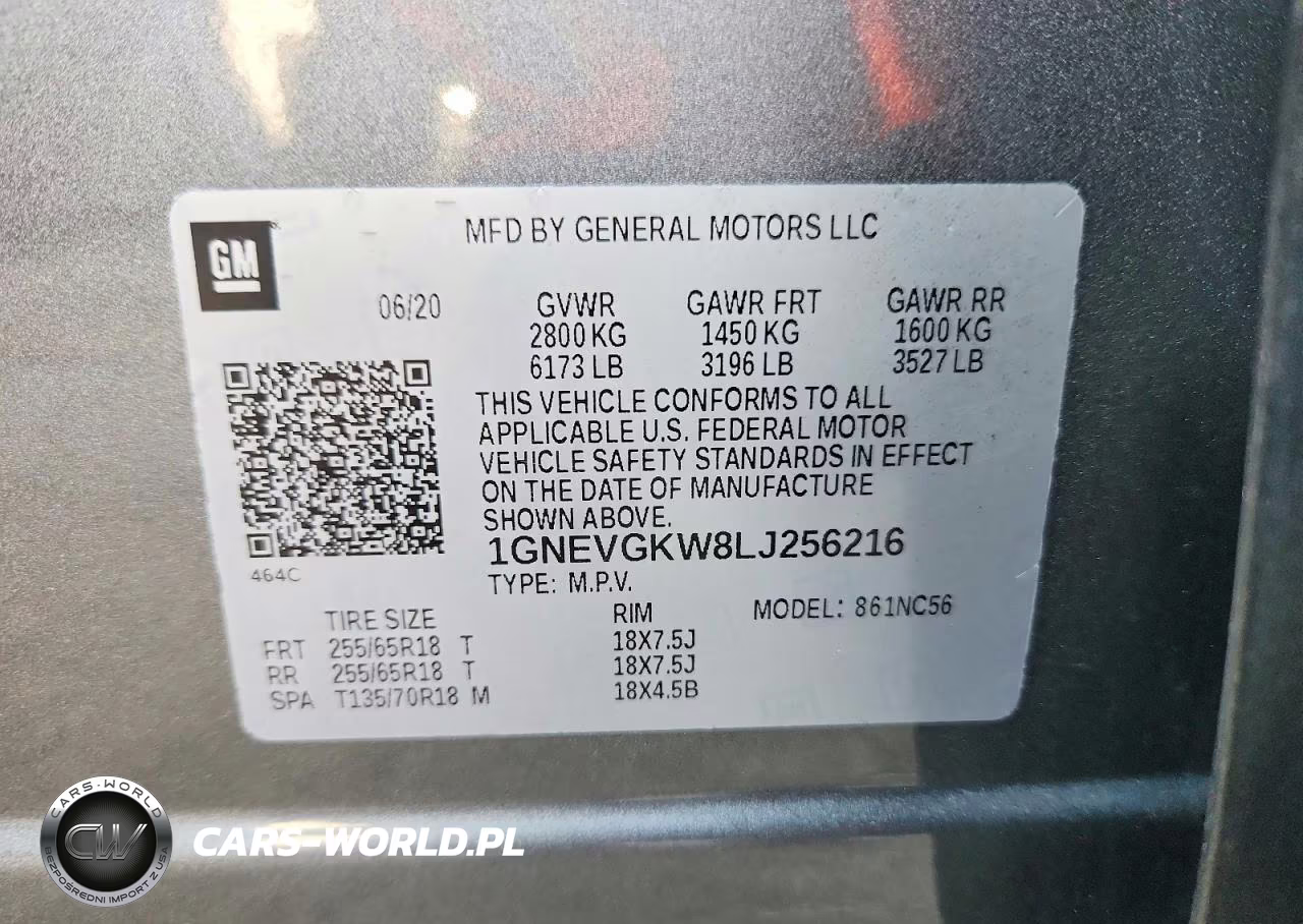 2020 Chevrolet Traverse Lt VIN:1GNEVGKW8LJ256216 - 13