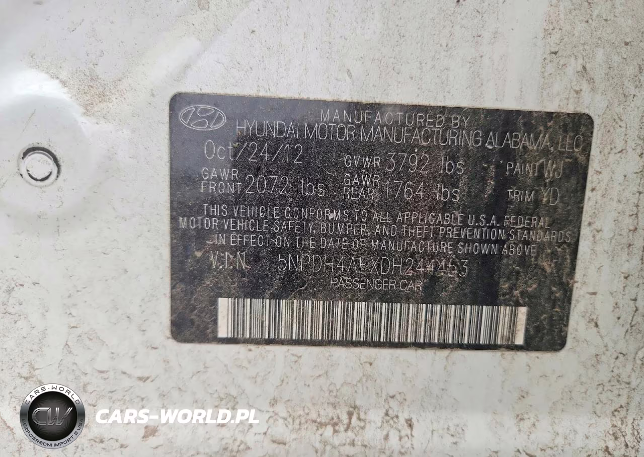 2013 Hyundai Elantra Limited VIN:5NPDH4AEXDH244453 - 12