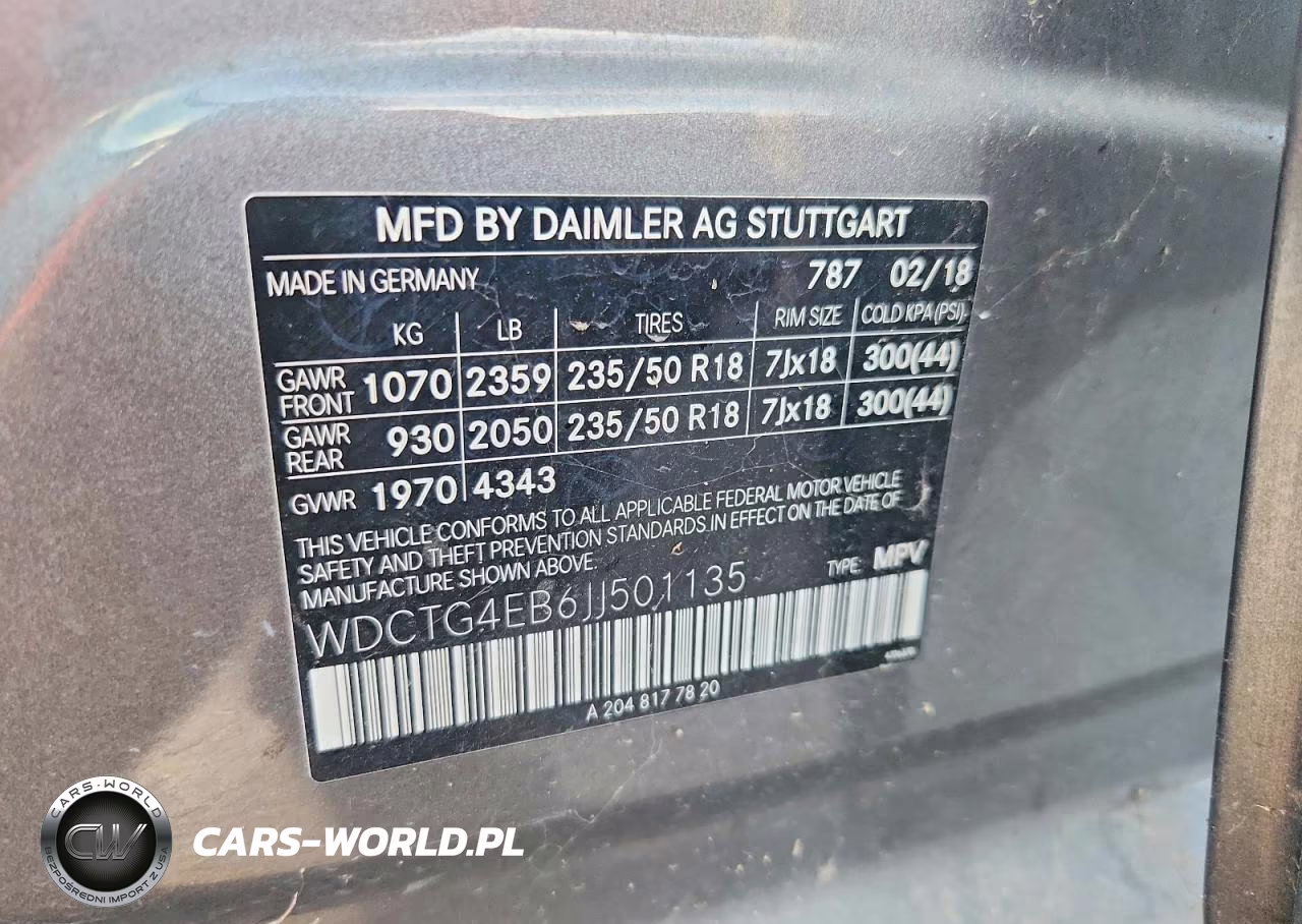 2018 Mercedes-Benz Gla 250 VIN:WDCTG4EB6JJ501135 - 13