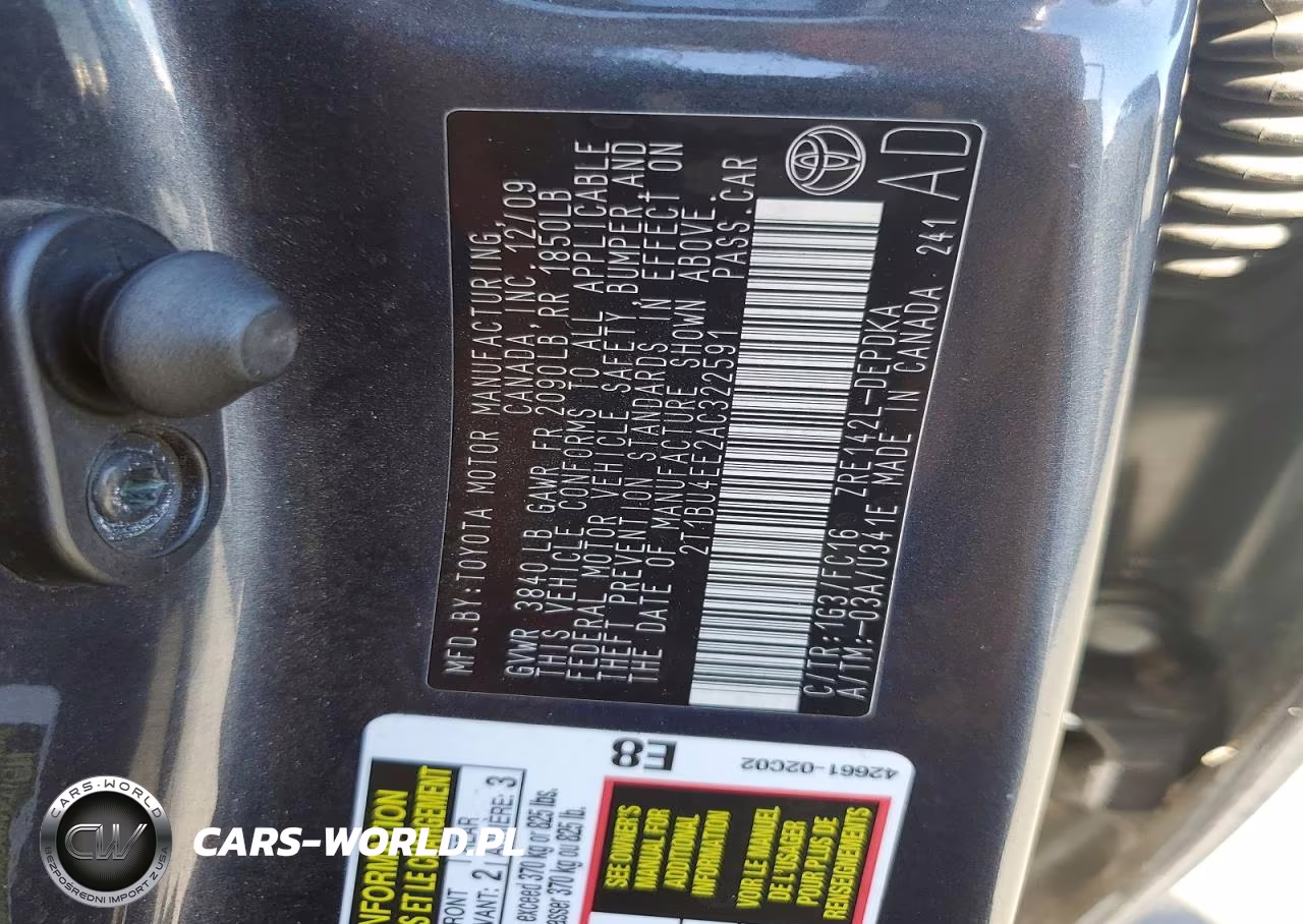 2010 Toyota Corolla Le VIN:2T1BU4EE2AC322591 - 12
