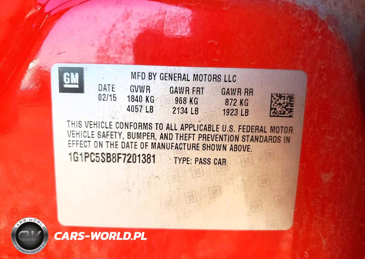 2015 Chevrolet Cruze Lt VIN:1G1PC5SB8F7201381 - 12
