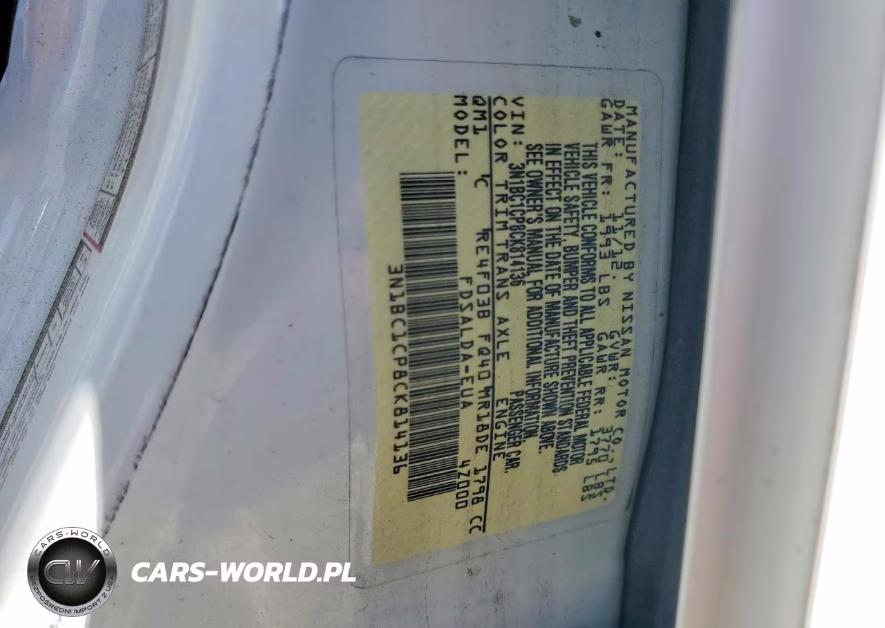 2012 Nissan Versa 1.8 S VIN:3N1BC1CP8CK814136 - 12
