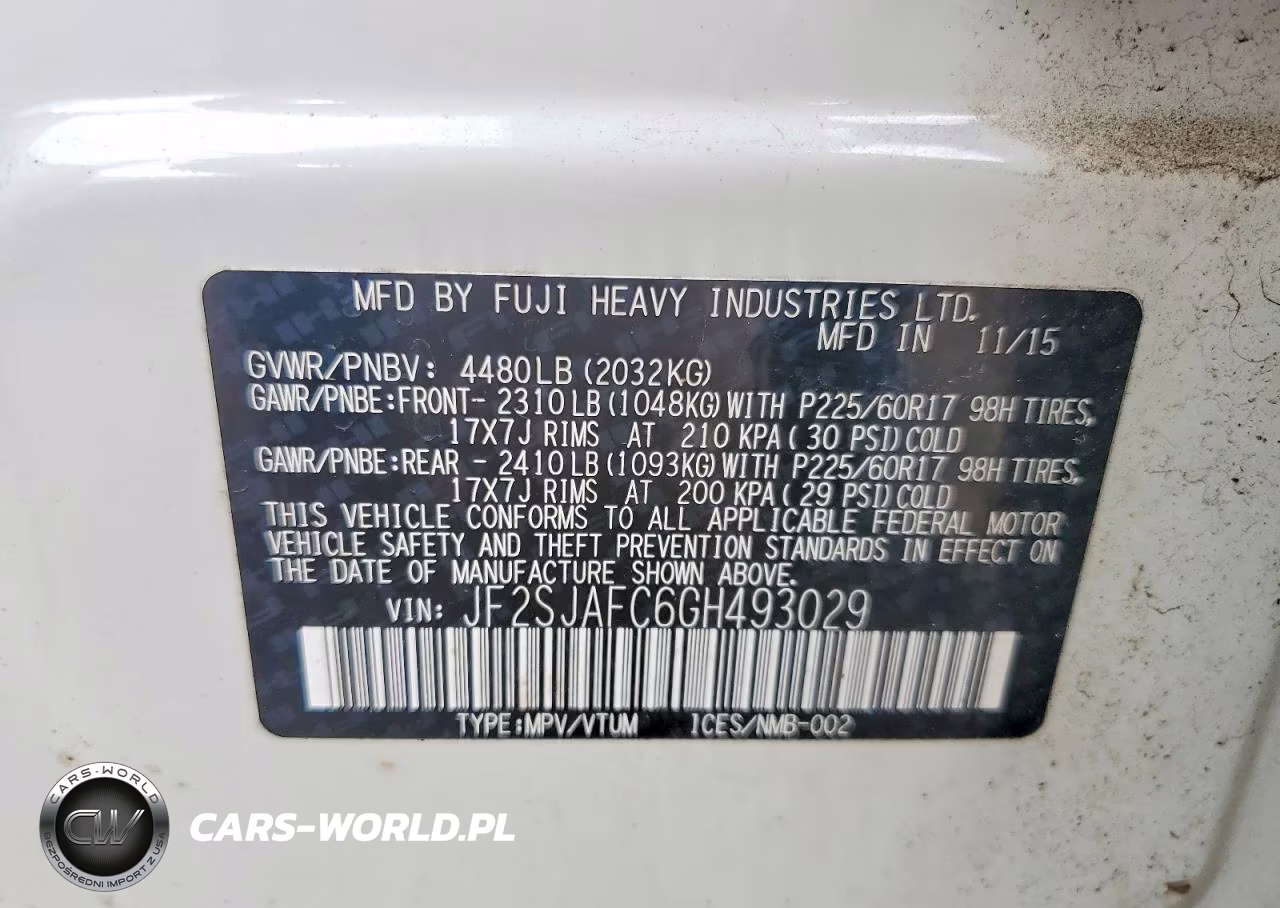 2016 Subaru Forester 2.5I Premium VIN:JF2SJAFC6GH493029 - 13