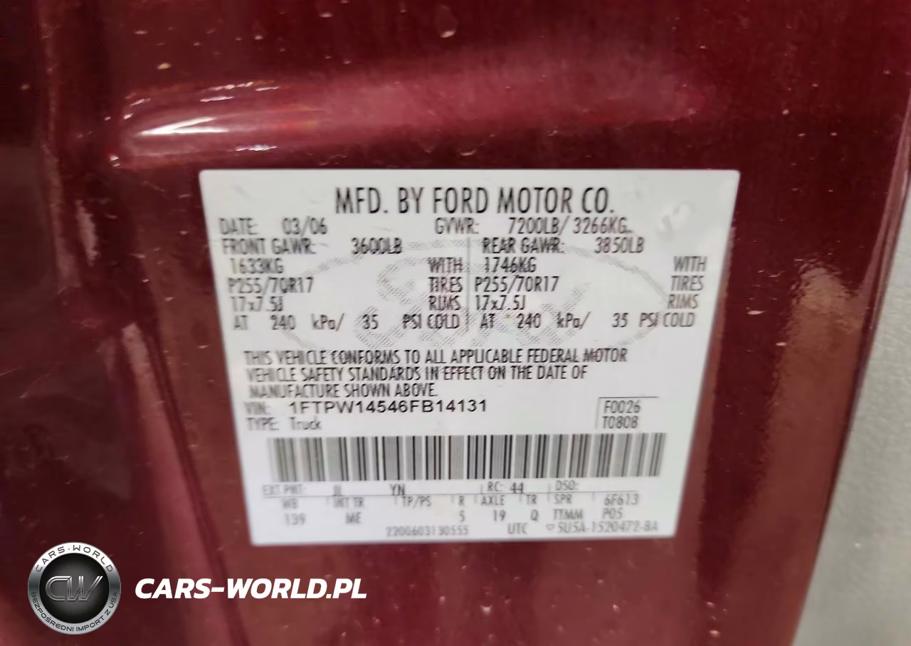 2006 Ford F150 Supercrew VIN:1FTPW14546FB14131 - 12