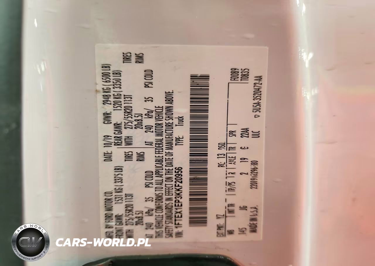 2019 Ford F150 Super Cab VIN:1FTEX1EP3KKF20956 - 12