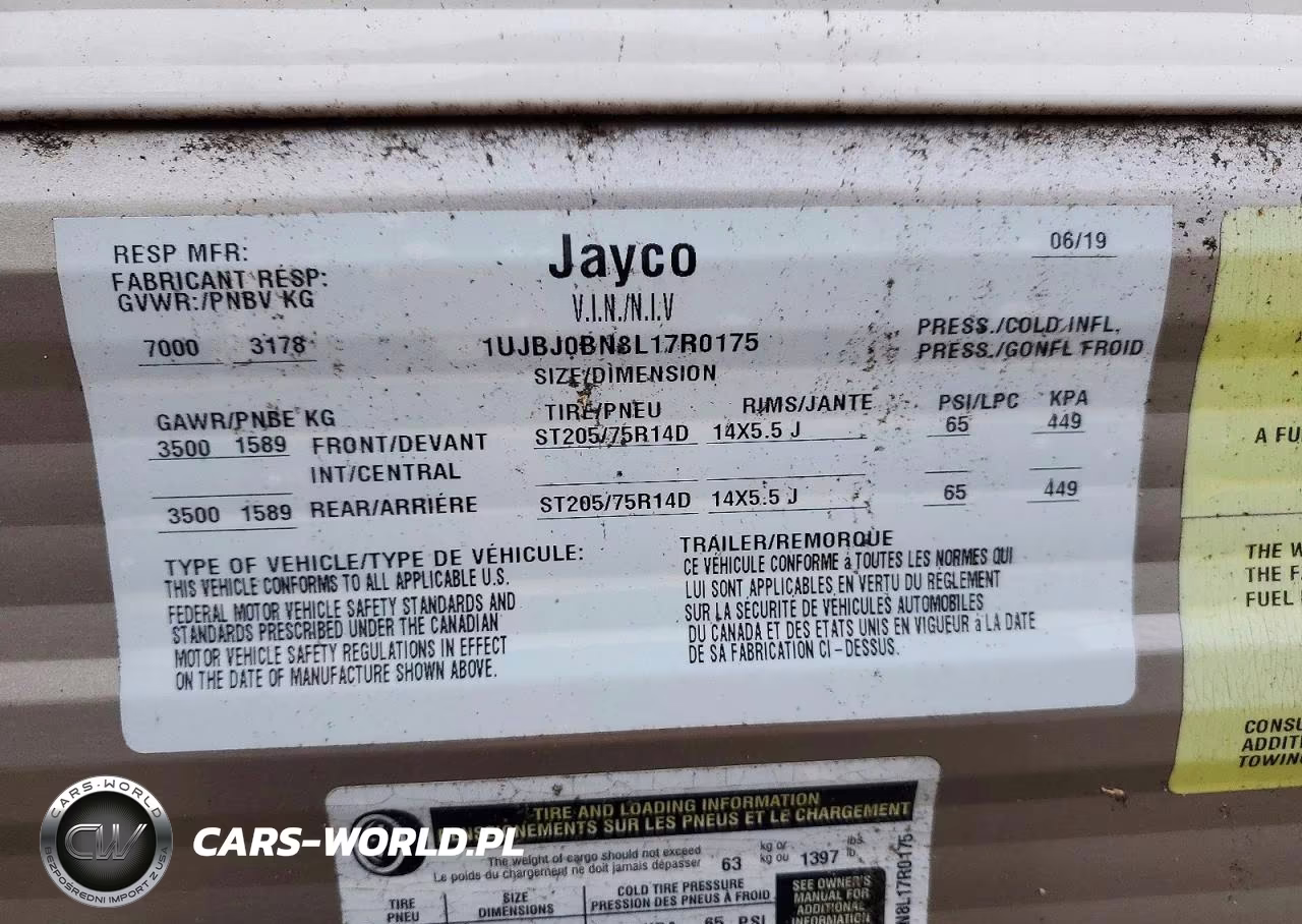 2020 Jayco Camper Trailer VIN:1UJBJ0BN8L17R0175 - 10