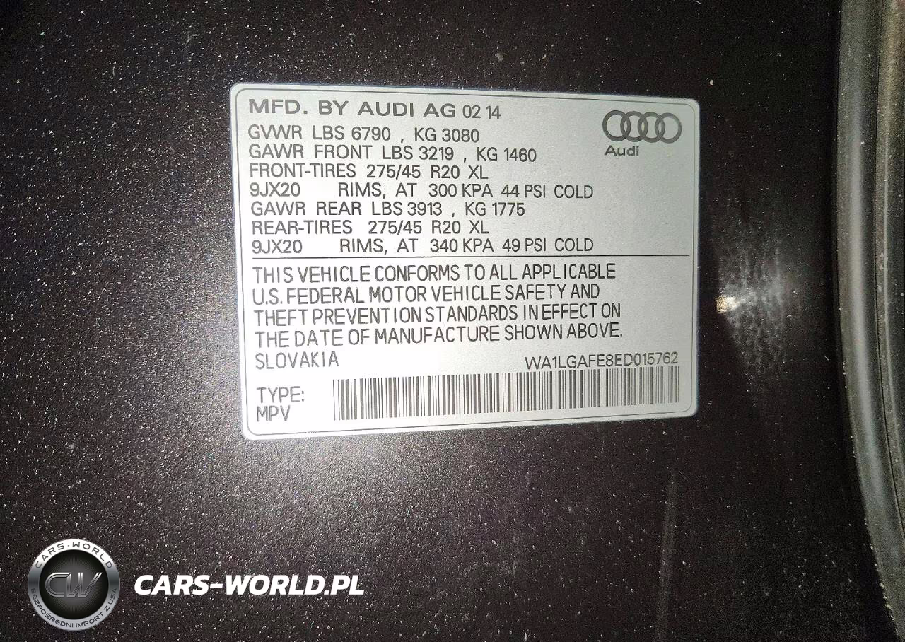 2014 Audi Q7 Premium Plus VIN:WA1LGAFE8ED015762 - 13