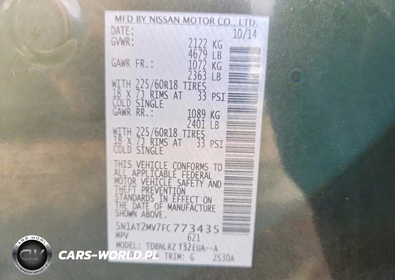 2015 Nissan Rogue Sl VIN:5N1AT2MV7FC773435 - 12