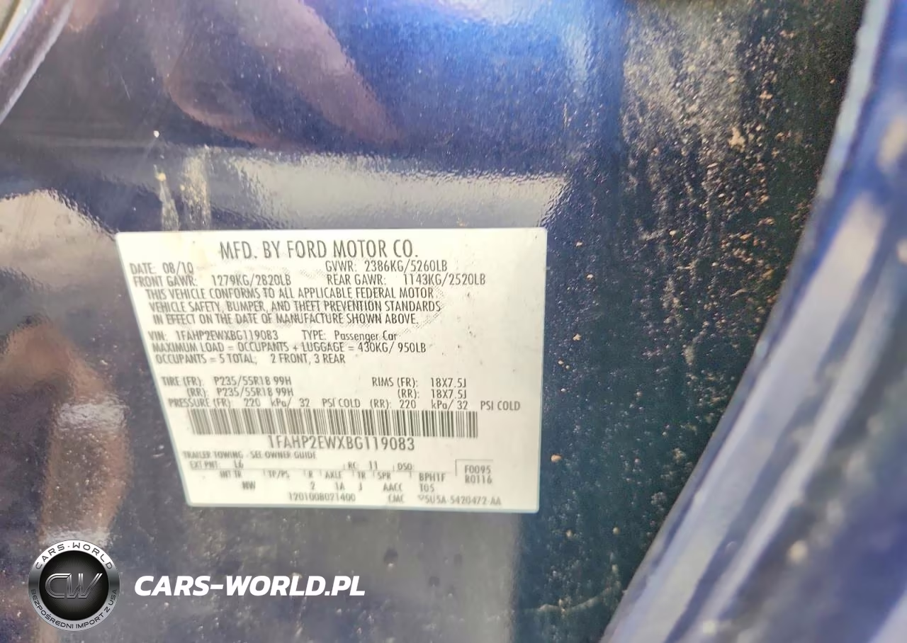 2011 Ford Taurus Sel VIN:1FAHP2EWXBG119083 - 12