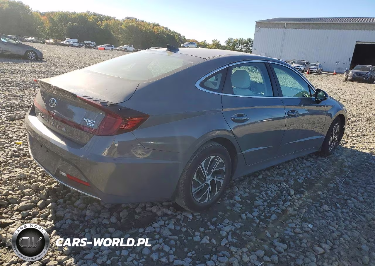 2021 Hyundai Sonata Hybrid Blue VIN:KMHL24JJXMA036408 - 3