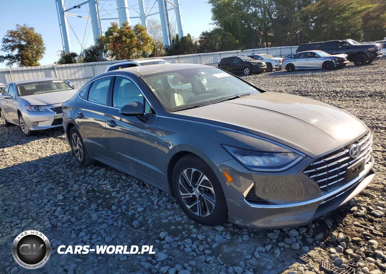 2021 Hyundai Sonata Hybrid Blue VIN:KMHL24JJXMA036408 - 4