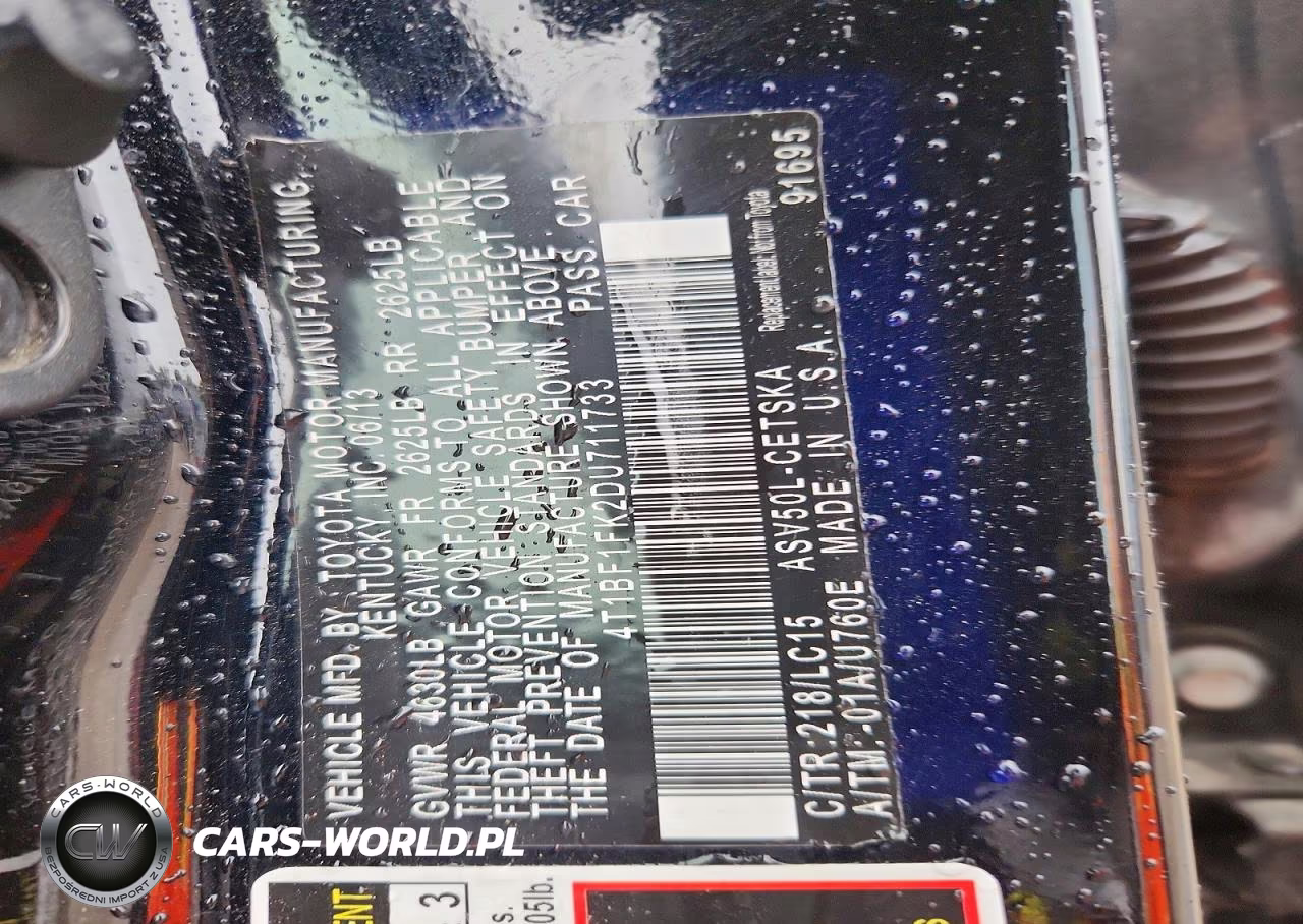 2013 Toyota Camry Se VIN:4T1BF1FK2DU711733 - 13