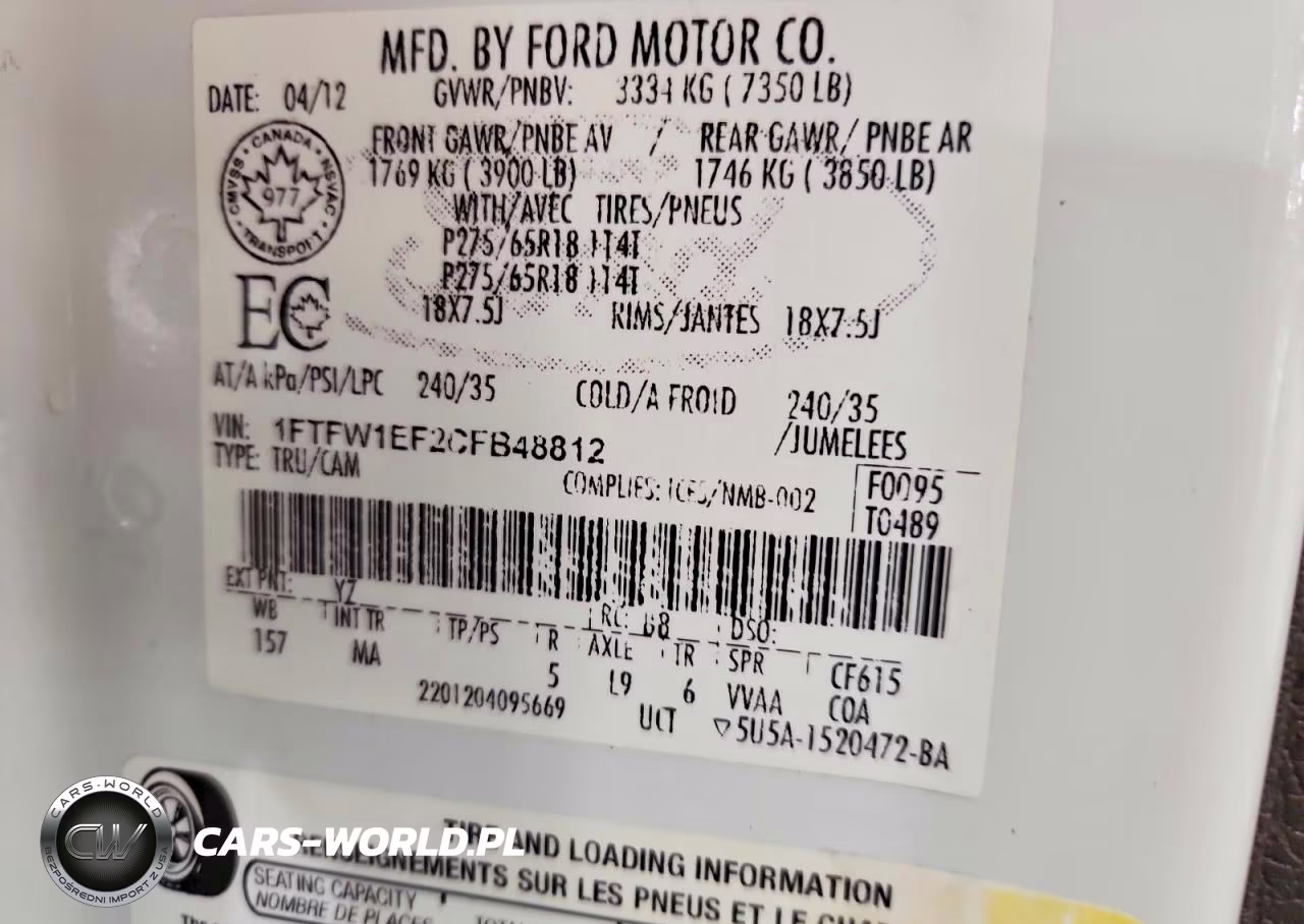 2012 Ford F150 Supercrew VIN:1FTFW1EF2CFB48812 - 12