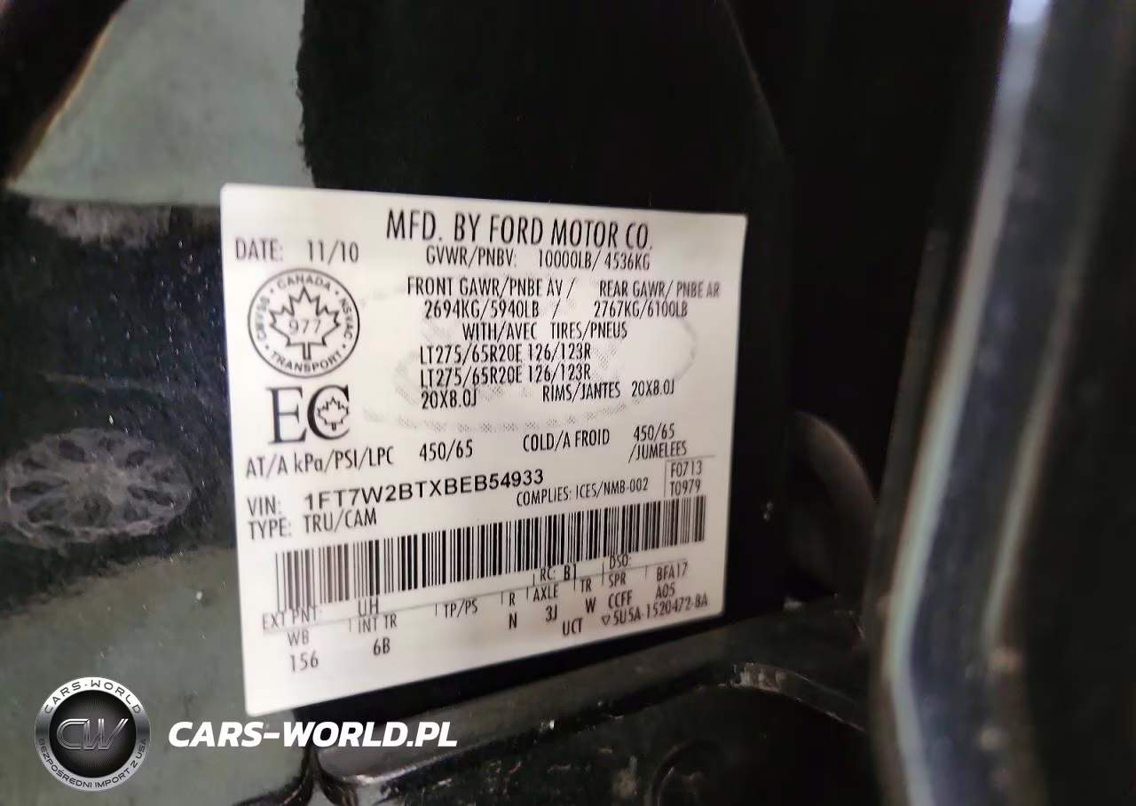 2011 Ford F250 Super Duty VIN:1FT7W2BTXBEB54933 - 12