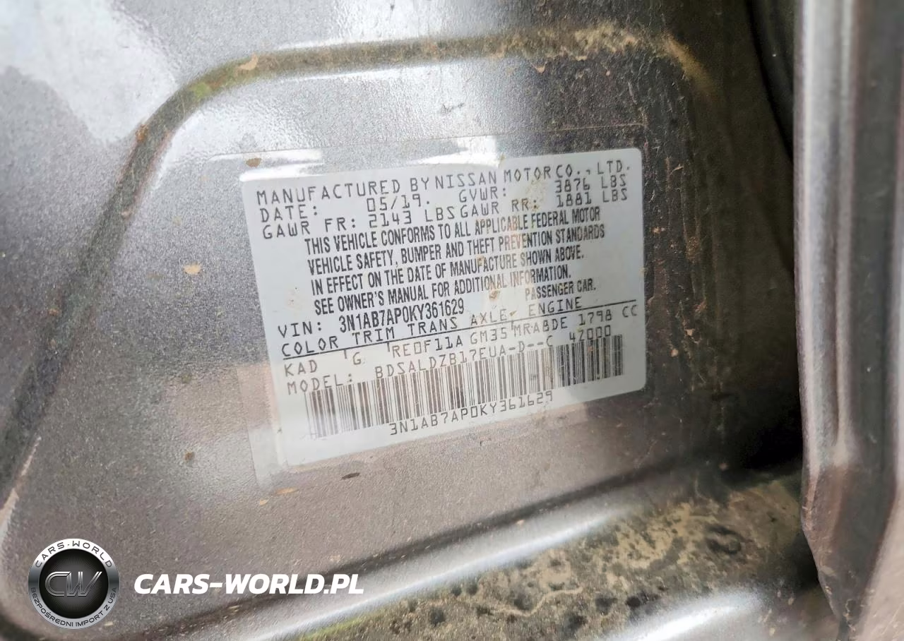 2019 Nissan Sentra Sv VIN:3N1AB7AP0KY361629 - 12