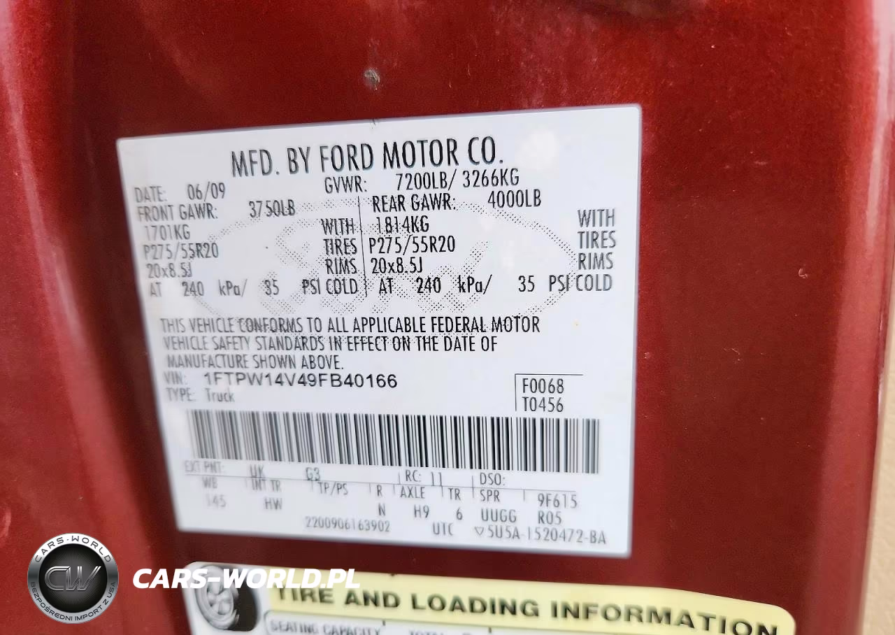 2009 Ford F150 Supercrew VIN:1FTPW14V49FB40166 - 12