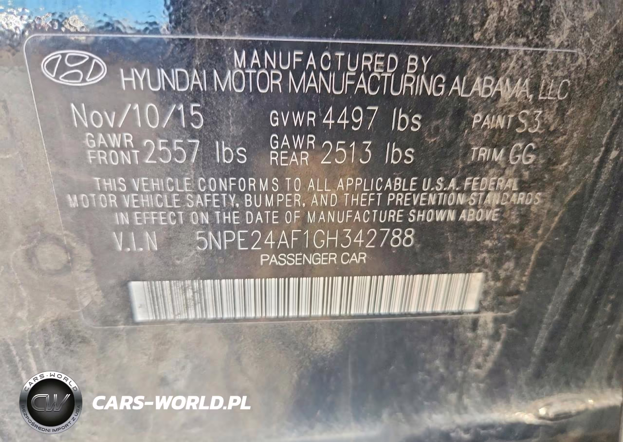 2016 Hyundai Sonata Se VIN:5NPE24AF1GH342788 - 12