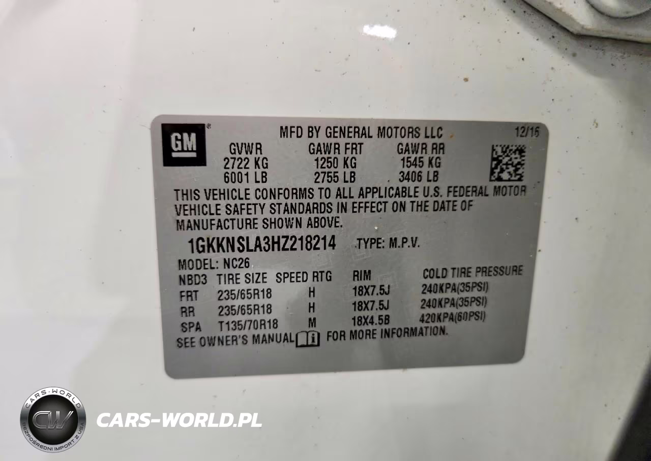 2017 GMC Acadia Sle VIN:1GKKNSLA3HZ218214 - 13