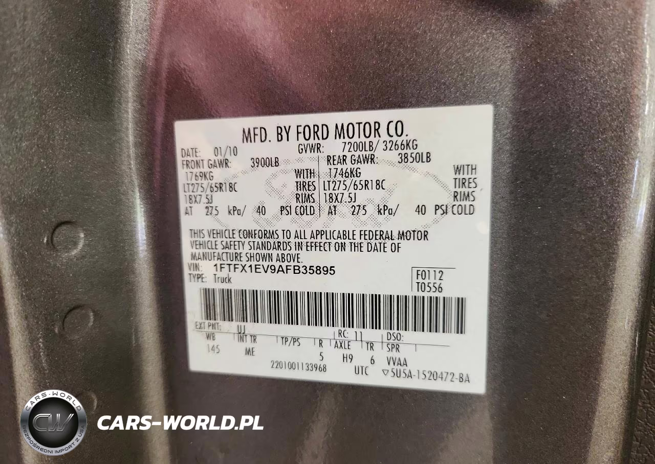2010 Ford F150 Super Cab VIN:1FTFX1EV9AFB35895 - 12