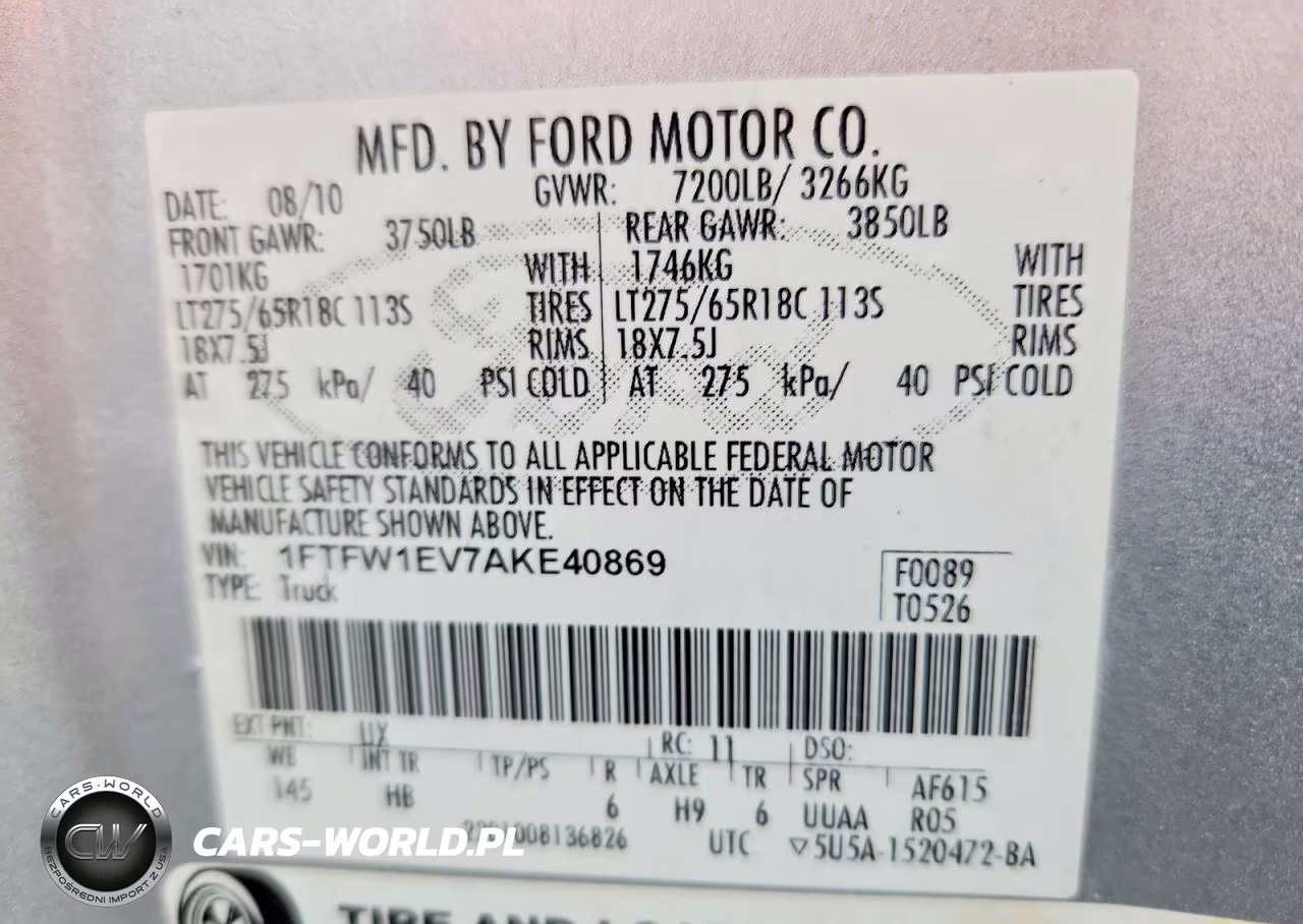 2010 Ford F150 Supercrew VIN:1FTFW1EV7AKE40869 - 12