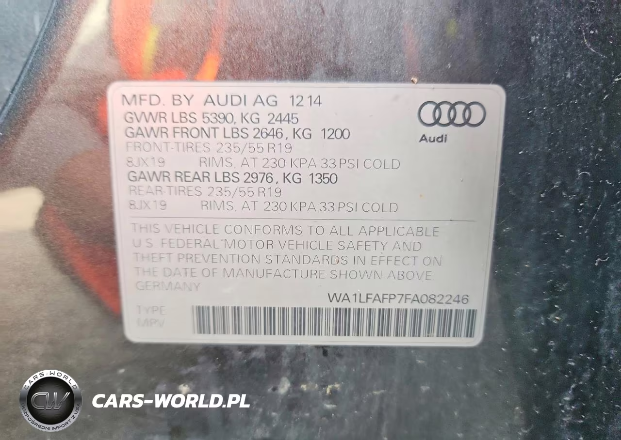 2015 Audi Q5 Premium Plus VIN:WA1LFAFP7FA082246 - 13