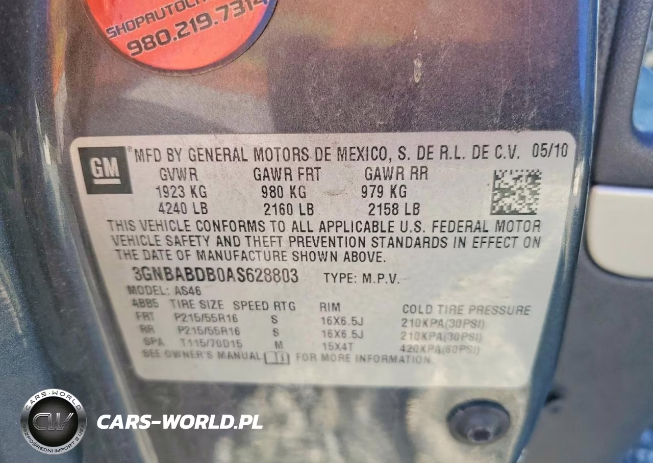 2010 Chevrolet Hhr Lt VIN:3GNBABDB0AS628803 - 13