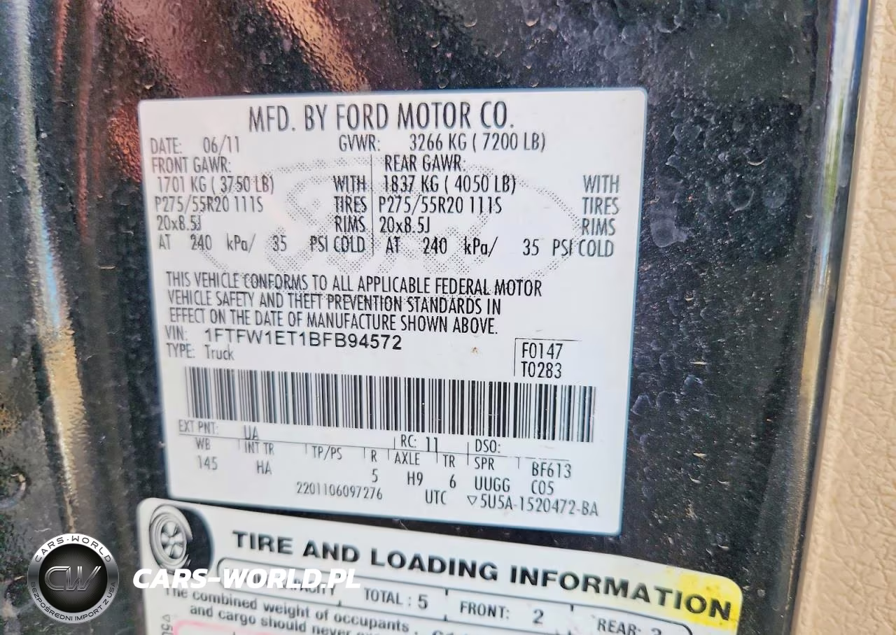 2011 Ford F150 Supercrew VIN:1FTFW1ET1BFB94572 - 12